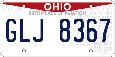 OH license plate GLJ8367