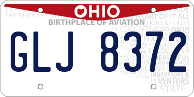 OH license plate GLJ8372