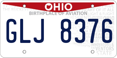 OH license plate GLJ8376
