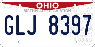 OH license plate GLJ8397