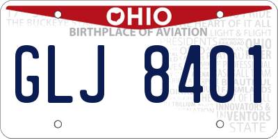 OH license plate GLJ8401