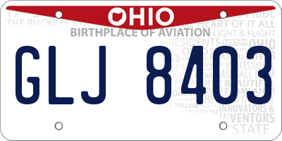 OH license plate GLJ8403