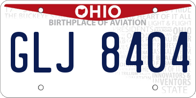 OH license plate GLJ8404
