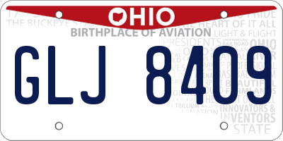 OH license plate GLJ8409
