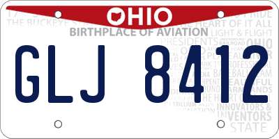 OH license plate GLJ8412