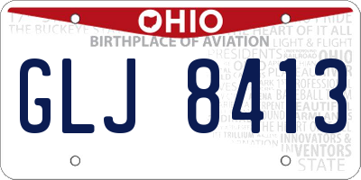 OH license plate GLJ8413