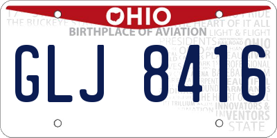 OH license plate GLJ8416