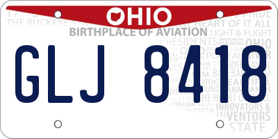 OH license plate GLJ8418