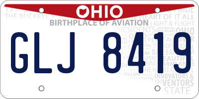 OH license plate GLJ8419