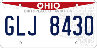 OH license plate GLJ8430
