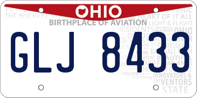 OH license plate GLJ8433
