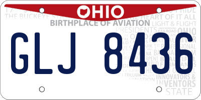 OH license plate GLJ8436