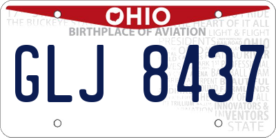 OH license plate GLJ8437