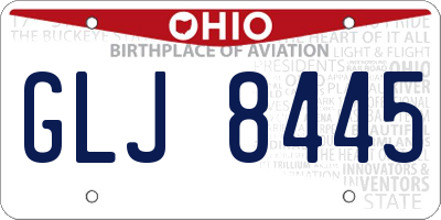 OH license plate GLJ8445