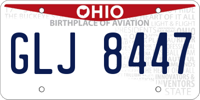 OH license plate GLJ8447