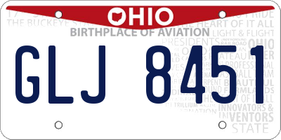OH license plate GLJ8451