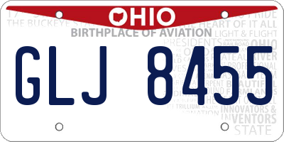 OH license plate GLJ8455