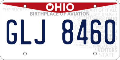 OH license plate GLJ8460