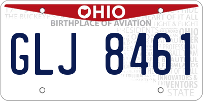 OH license plate GLJ8461