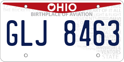 OH license plate GLJ8463