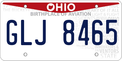 OH license plate GLJ8465