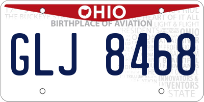 OH license plate GLJ8468