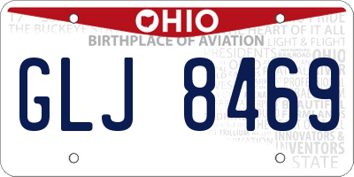 OH license plate GLJ8469