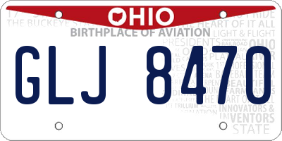 OH license plate GLJ8470