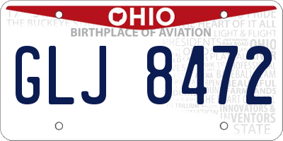 OH license plate GLJ8472
