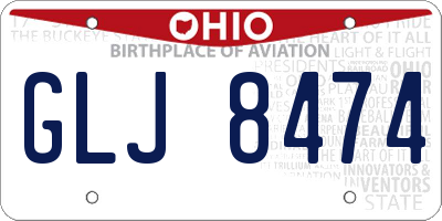 OH license plate GLJ8474