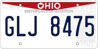 OH license plate GLJ8475