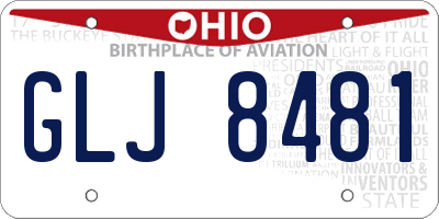 OH license plate GLJ8481