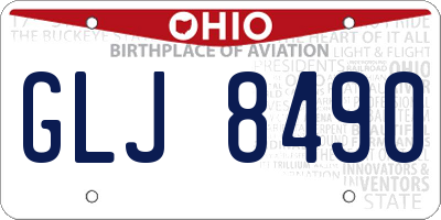 OH license plate GLJ8490