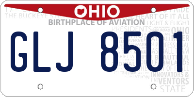 OH license plate GLJ8501
