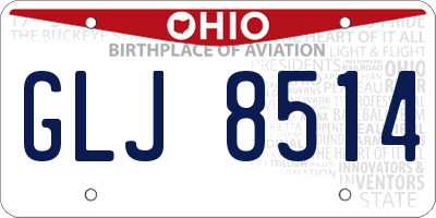 OH license plate GLJ8514