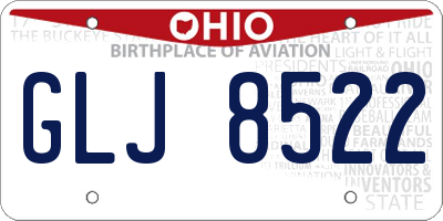 OH license plate GLJ8522