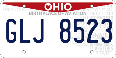 OH license plate GLJ8523