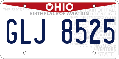 OH license plate GLJ8525