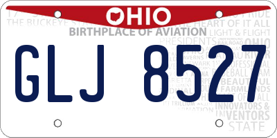 OH license plate GLJ8527