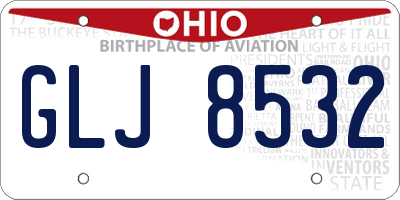 OH license plate GLJ8532