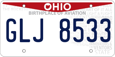 OH license plate GLJ8533