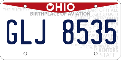 OH license plate GLJ8535