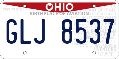 OH license plate GLJ8537
