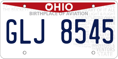 OH license plate GLJ8545
