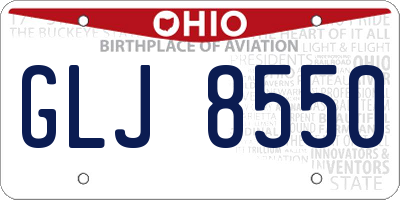OH license plate GLJ8550