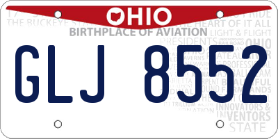 OH license plate GLJ8552