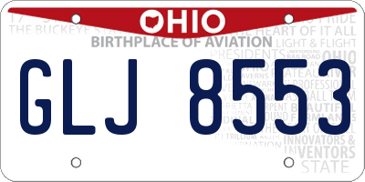 OH license plate GLJ8553