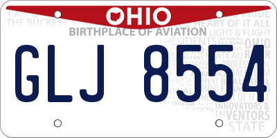 OH license plate GLJ8554