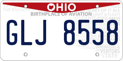 OH license plate GLJ8558
