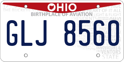 OH license plate GLJ8560